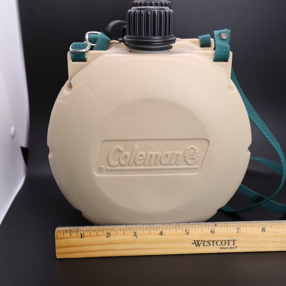 Coleman Water Canteen w Carry Strap Heavy Duty Plastic Camping Vintage Hiking - Picture 8 of 9